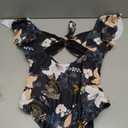 SweatyRocks Women's Y2K Cute Tankini Swimsuits Ruffle Flowy High Waisted Two Piece Bathing Suit Polka Dots Black Large