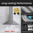 4" Inch Flexible Duct - 1.48 to 3.28 ft Length - Corrugated Aluminum Ducting Connector - Galvanized Steel End Sleeves - Washer and Dryer Exhaust Duct - Dust Collection Hose - Dryer Duct