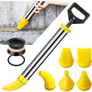 Stainless Steel Cement Mortar Grouting Gun, Reusable Caulk Gun Grout Gun with 5 Nozzles, Caulking tools perfect for Grouting, Sealing, and Joint Filling