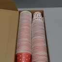 YLOLUL 100 Pcs Christmas Coffee Cups Disposable with Handles 9 oz Hot Chocolate Cups Bulk Red White Christmas Holiday Paper Cups for Xmas Holiday Party Hot Cocoa Bar Supplies