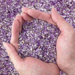 3 Lb Amethyst Crushed Stones Quartz Crystals Chips Bulk, Natural Tumbled Healing Stones for Decorative Fish Tank Vase Fillers Aquarium Gravel Rocks