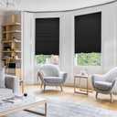 6 Packs Blackout Blinds, Temporary Blinds for Windows, Easy to Cut and Install, Window Shade 36" W x 72" L, Black Out Window Cover with 12 Clips, Black