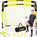 Pro-Grade Kids Backyard Soccer Goal, Tear-Resistant 5-Layer Polyester Soccer Net & 10mm Poles for Maximum Durability, 4x3ft/6x4ft/7x5ft, Pop Up Portable Soccer Training Equipment Set with Size 4 Ball