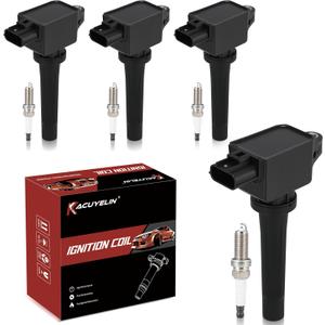 UF656 Ignition Coil Pack and Iridium Spark Plugs Set of 4 Compatible with Mazda 3 6 3 Sport/CX-3 CX-5 MX-5 Miata 2012-2020 2.0L 2.5L L4 Replaces#C1837 93501
