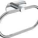 Adhesive Towel Holder for Bathroom Polished Chrome No Drill Hand Towel Ring Stainless Steel and Zinc Alloy Self Adhesive Towel Hanger for Bath, Kitchen