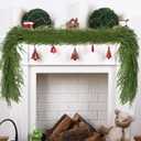 9Ft Christmas Norfolk Pine Garland, Real Touch Artificial Norfolk Pine Winter Greenery Garland for DIY Christmas Wreath Xmas Indoor Outdoor Home Decor