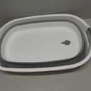 Collapsible Dog Bath Tub for Small Dogs & Cats, Portable Puppy Bath Tub with Water Drain Plug, Space Saving Foldable Pet Bathtub for Indoor & Outdoor Use, Grey