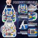 Locmeo 24 Pcs Space Party Favors Bags 11 Inch Astronaut Birthday Gift Bags Bulk Non Woven Reusable Tote Bag with Handle for Goodie Snack Treat Space Party Supplies Birthday Gift Decoration