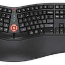 MEETION Ergonomic Keyboard 2.4G Wireless/Bluetooth Split Keyboard with Cushioned Palm Rest, Full Size Multi-Device Keyboard for Windows/Mac/PC/Laptop, Black