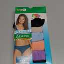 Fruit of the Loom Women's Breathable (Regular & Plus Size) Bikini Style Underwear, Bikini - Cooling Stripes 6 Pack Assorted Colors, 9 US