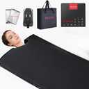 Low EMF Infrared Sauna Blanket for Detox and Home Relaxation, Adjustable 1-60 Min Timer, 95-167 Temp Range, 6 ft x 2.95 ft, Durable PU Leather Cover