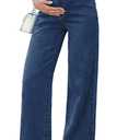 BLENCOT Maternity Jeans for Women High Waist Straight Leg Pregnancy Denim Pants with Pockets (Small, Dirty Blue)