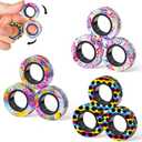 9Pcs Magnetic Rings Fidget Toys Adult Set, Idea ADHD Fidget Stress Toy Pack,Fidget Spinner Rings for Anxiety Relief Therapy Toys for Boy and Girl Ages 8-13,Teens Gift Easter Basket Stuffers