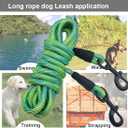 BTINESFUL  Dog Tie-Out Long Tether Rope Leash, Outdoor Dog Lead for Yard- Large Medium Dogs Outside Training, Playing, Camping, Backyard (20 Foot, Green)