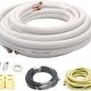 33 Ft Mini Split Line Set,Air Conditioning Copper Tubing Pipe Extension,1/4" & 3/8" 3/8" PE Thickened for AC and Heating Equipment Insulated with Nuts. (1/4+3/8)