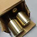 2 Pack Curtain Rods 72 to 144 Inch, Adjustable 1-Inch Window Curtain Rods, Heavy Duty Single Telescoping Drapery Rods with Cap Finials, Brass