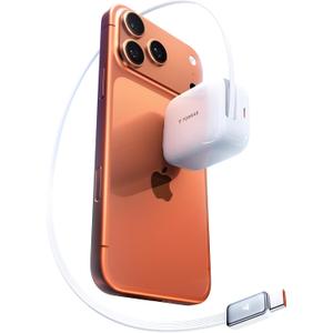 TORRAS FlexLine 67W Retractable USB C Charger Block,for iPhone 17 Charger Fast Charging, GaN  USB C Cable with Dual-Port for MacBook Pro/Air,iPad, Samsung Galaxy S25 Ultra/iPhone 17 Pro Max, 39.37in (White)