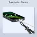 Phone Wrist Strap - Universal Multi-functional Polyester Woven Wristband For Mobile Phones, with Two Tether Tabs and One Leather Buckles (Black)