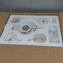 Sweejar 21 Pieces Porcelain Tea Set, Vintage Floral Gold Trimmed Teapot Cup and Saucer Set, Tea Cup for Loose Tea, Sugar Bowl and Creamer Pitcher with Spoons, Service for 6(Retro Flower)