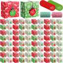 Glenmal 100 Set Christmas Bakery Cookie Boxes Cupcake Containers with Christmas Tree Window Xmas Day Cupcake Candy Goody Treat Gift Boxes with Cotton Rope Label for Xmas Party Favors Supplies