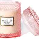 Rose Scented Candles, Valentine Pink Decorative Glass Candle, Valentine Candles Gifts for Women, Natural Soy Wax for Home Fragrance, 19oz