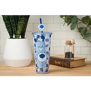 Silver Buffalo Pokemon Gengar Plastic Cold Cup with Lid and Straw Topper, 24 Ounces