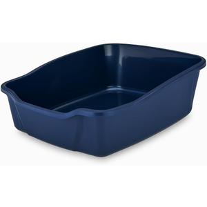 Large Open Cat Litter Box, Durable Plastic Pet Litter Pan with High Sides for Easy Cleaning, Comfortable Design for Kittens and Adult Cats