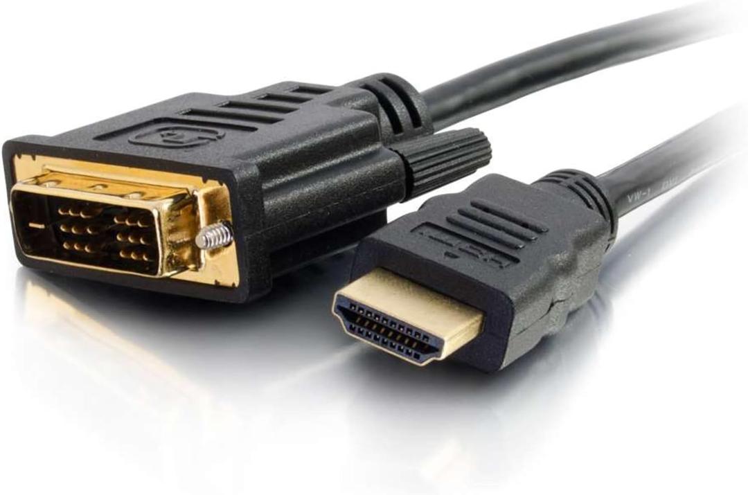 Legrand - C2G DVI to HDMI Cable, DVI-D Male to HDMI Male, Black HDMI Adapter Cable, 3 Meter (9.84 Feet) Bi-Directional Adapter Cable, 1 Count, C2G 42517