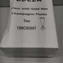 bUCLA 100 Pack Gold Plastic Champagne Flutes - 5OZ Plastic Champagne Glasses With Gold Rim - Premium Quality Gold Disposable Cups-Ideal for Thanksgiving Party, Weddings