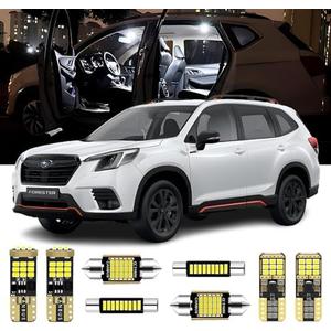 AENVTOL 10 Pieces LED Interior Lights Kit Replacement for Subaru Forester 1998-2020 2021 2022 2023 2024 White Interior LED Bulb Package + License Plate Light, Install Tool