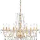 Large Crystal Chandelier, Modern Gold Crystal Chandeliers for Dining Room Light Fixture, 10-Lights Large Gold Pendant Light Fixtures Luxury Chandelier for Living Room Bedroom Foyer Entryway D26.8''