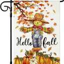 4 x Artscope Fall Maple Leaves Scarecrow Pumpkin Garden Flag 12x18 Inch Double Sided, Thanksgiving Seasonal Outdoor Autumn Harvest Flag for Yard Farmhouse Holiday Decoration