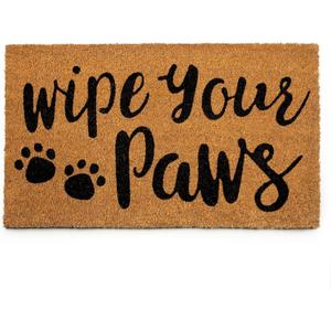 PLUS Haven Coco Coir Door Mat with Heavy Duty Backing, Wipe Your Paws Doormat, 17.5" x 30" Size, Easy to Clean Entry Mat, Beautiful Color and Sizing for Outdoor and Indoor uses, Home Dcor