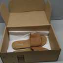 Soda Shoes Efron-S Women Flip Flops Basic Plain Slippers Slip On Sandals Slides Casual Peep Toe Beach (10 Wide, Tan)