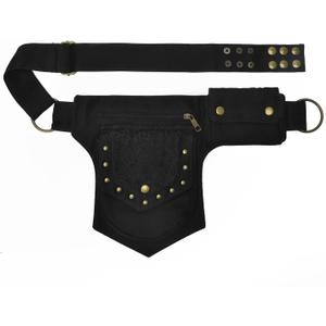 Renaissance Faire Festival Thigh Bag - Drop Leg Fanny Pack for Women - Lace Waist Utility Hip Belt - Renaissance Accessories (3-black)