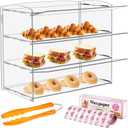 Acrylic Display Case Bakery Pastry Display Case 19x9x15inch Retail Display Counter Cases Acrylic Display Shelf Donut Cookie Display Cabinet Plastic Case