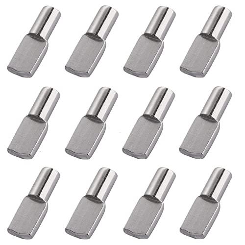 5mm Shelf Pegs Pins,60 Pieces Cabinet Furniture Spoon Shape Support Pegs for Shelves Nickel Plated