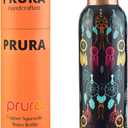 Pure Printed Copper Water Bottle - Leak Proof Ayurvedic Drinkware Copper Vessel for Sports, Gym, Outdoors, Yoga, Health Benefits (32.1 Ounces, Design 18)