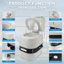 Portable Toilet, 6.4 Gallon 24L Piston Pump Flush with Level indicator Detachable Anti-Leak Handle Water Pump,Rotating Spout Indoor & Outdoor Hiking Toilet for Camping, Fishing Travel
