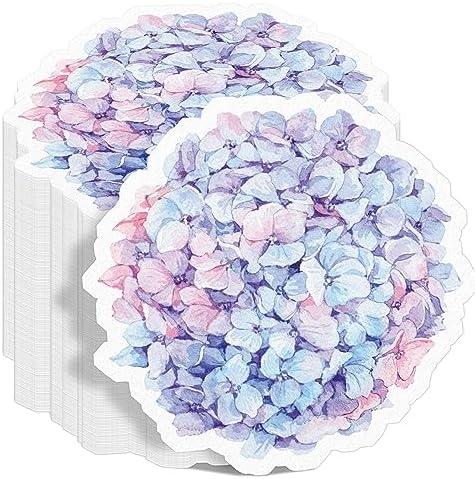 Kosiz 100 Pcs Floral Paper Napkins Purple Flower Shaped Cocktail Napkins Vintage Guest Napkin for Spring Women Birthday Wedding Baby Shower Home Party Supplies