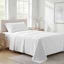 Ashton Sheets 100% Organic Cotton Sheets Twin Size - 3 PC Organic Cotton Twin Size Percale Weave Sheet Set, Soft, Cooling, Crisp & Breathable, 16" Deep Pocket Hotel Quality Bedding Set - White