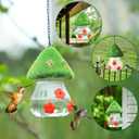 Hummingbird Feeder, Leak-Proof Hummingbirds Feeders for Outdoors Hanging, Bird Feeder for Garden Birds Watching Patio Decoration & Gift - Cute Green Mushroom Shape