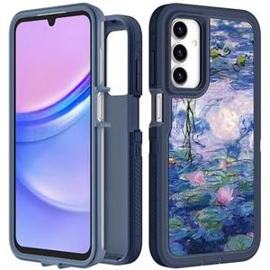 Plakill for Samsung Galaxy A15 5G Phone Case - Women Girls Cute Cover Girly Aesthetic Kawaii Unique Design Teens Purple Flowers Heavy Duty Shockproof Protective Case for Galaxy A15 5G 6.5 Inch