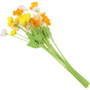PRETYZOOM 8pcs Artificial Flower Bouquet Realistic Simulation Flowers for DIY Home Decoration Wedding Arrangements and Floral Ornaments Mixed Colors Yellow Pink Orange