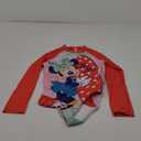 Disney Princess Frozen Elsa Minnie Stitch One Piece Swimsuit Rashguard Bathing Suit UPF 50+Toddler Girl Long Sleeve Swimwear (6-7 Years, Minnie Mouse-red)