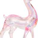 Shimmering design Colorful Acrylic Christmas Reindeer - Festive Holiday Tabletop Decoration for Home, Office, Party Animal Collectible Standing Christmas Home Decoration (Pink Colorful)