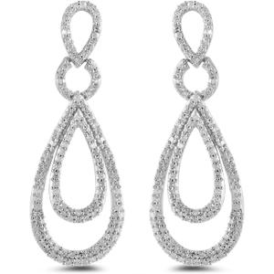 Sterling Silver Diamond Drop Earrings (0.5 cttw)