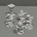 LIYAOLI 4pcs 2.7'' Cherub Decor & 1pcs Roman Decorative Columns Props Shooting,Little Angel Statues for Home Decor Adorable Music Small Angel Figurines