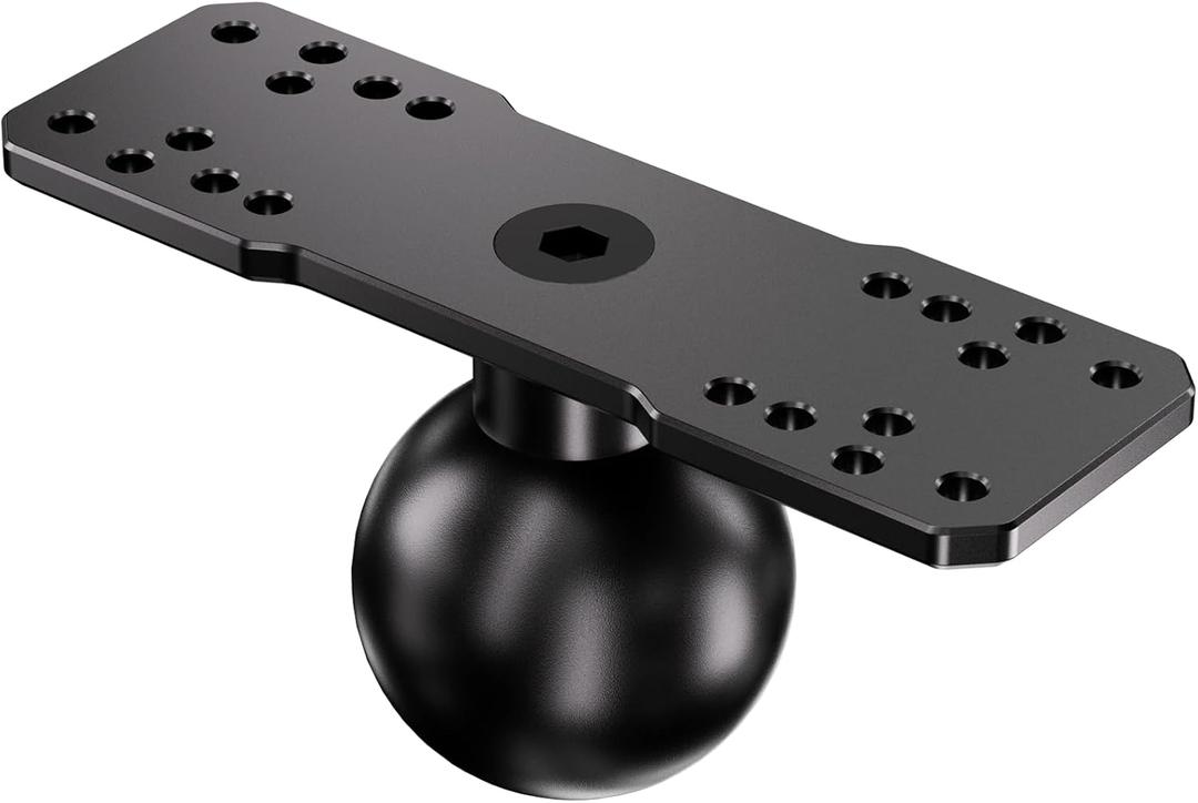 VAZESWIN 2.25" Ball Large Fish Finder Mount, Aluminum Alloy Universal Marine Electronic Mounting Plate for Garmin, Lowrance and More, Compatible with RAM Mounts D Size 2.25" Ball Double Socket Arm