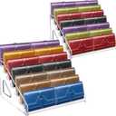 GRETJOB 7-Tier Wallet Display Stand, Acrylic Purse Display Stand, 7.8" Handbag & Perfume Organizer Rack, Cosmetic Jewelry Sunglasses Makeup Accessories Shelf (2 Pack)